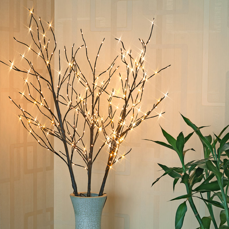 2-Pack Battery-Operated Lighted Phalaenopsis Branches – 40 LED Warm White, Bendable, 30 Inch, For Vase & Party Decor